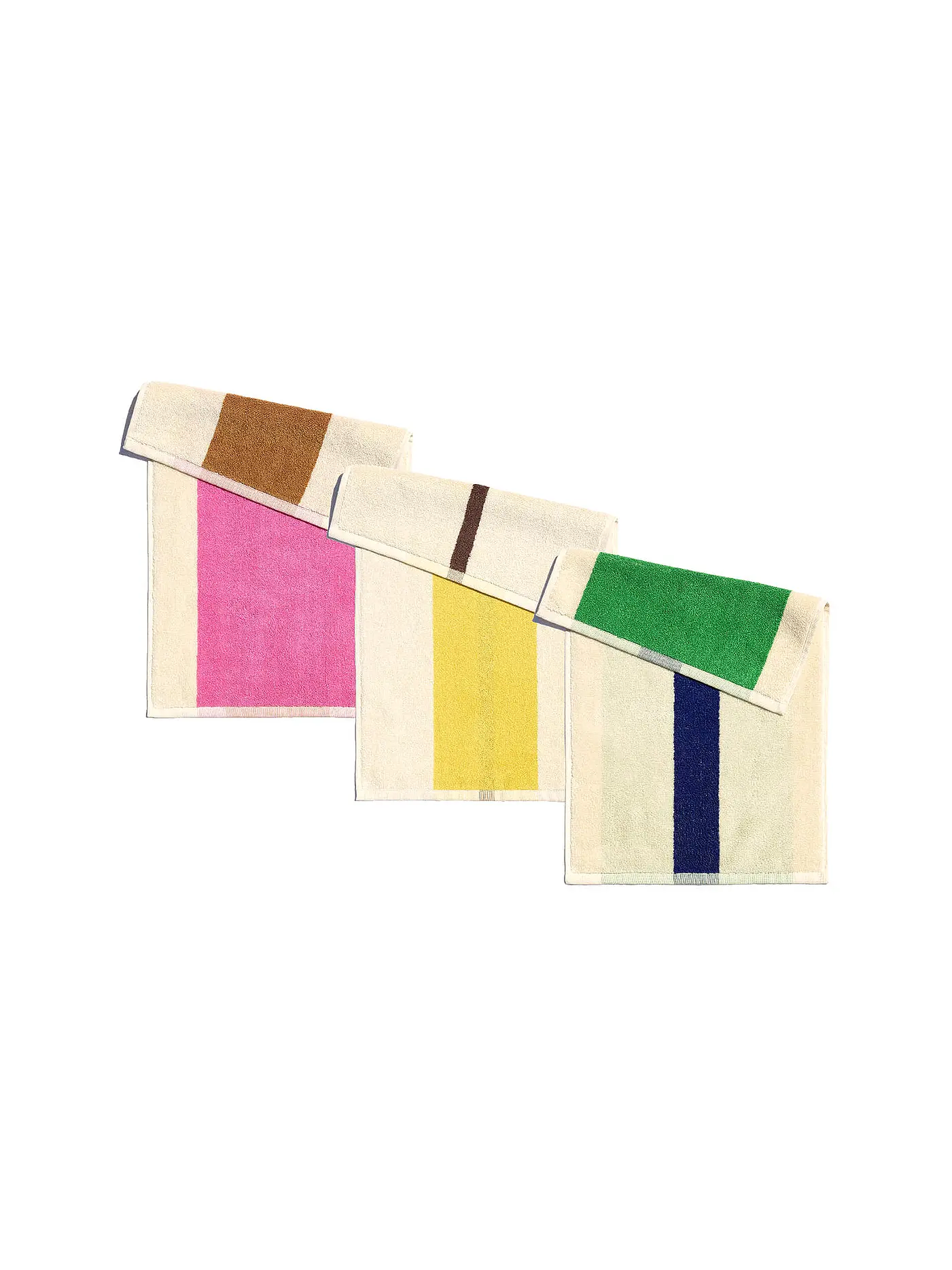 SUITE702 | Gästetuch Set 3x 30x50cm MARTENS AND MARTENS Pink/Royal Blue/Brown | 
